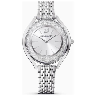 5181008 Bianco In Acciaio Inox Metallo Braccialetto Cristallino Ovale Ladies Watch