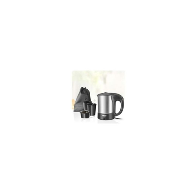 18575 Bollitore elettrico 1000W, 0.5 L, Acciaio/Nero con accessori - Unold