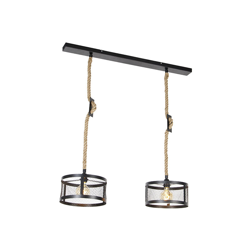 Lampada a sospensione cage_robusto - Industriale - Acciaio - Marrone/Nero - Oblungo Max. 2 x Watt - Qazqa precio