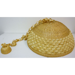 Savino Filippo - Lampadario A lampada in bamboo bambù rattan vimini e giunco appendibile per casa camera salotto cucina características