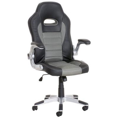 Sedia Ufficio Gaming John I Poltrona Racing in Similpelle E Rete Alto Schienale E Altezza Regolabile I Sedia Gamer con Braccioli Regolabili Grigio