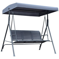 Dondolo 3 Posti Da Giardino Con Baldacchino Esterno Acciaio, Tessuto Poliestere 178x111x155cm en oferta