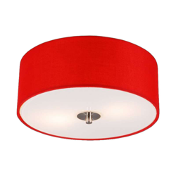 QAZQA Plafoniera drum - Moderno - Vetro,Tessuto - Rosso - Tondo Max. 2 x Watt precio
