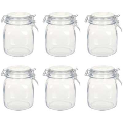 Barattoli in Vetro con Chiusura Ermetica 6 pz 1 L - VIDAXL