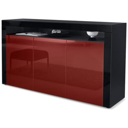 Credenza Torino In Nero Opaco E Bordeaux Lucido características