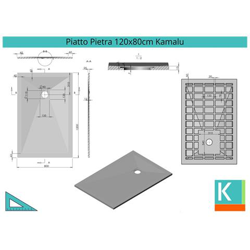 Piatto Doccia 120x80 Cm In Pietra Colore Antracite Scuro precio