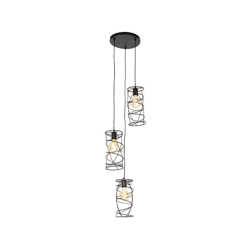 Lampada a sospensione spira - Design - Acciaio - Nero - Tondo Max. 3 x Watt - Qazqa en oferta