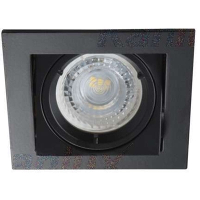 faretto incasso alren 1 luce CE IP20 alluminio interno nero orientabile quadrato kan 26754 - KANLUX