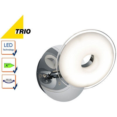 Trio Leuchten Trio 875910106 Pilatus Faretto LED, 3.8 W, Cromato, 14 cm, Cromo, Wandspot [Classe di efficienza energetica A++]