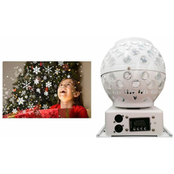 Proiettore led effetto neve faro strobo testa mobile rotante luce bianca - BS en oferta