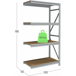 Scaffale M50 Midi legno-metallo modulo Aggiuntivo - ANEMOS precio