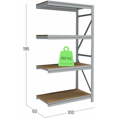 Scaffale M50 Midi legno-metallo modulo Aggiuntivo - ANEMOS