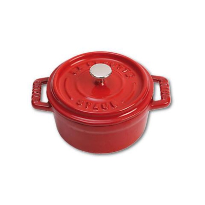 Cocotte Mini in Ghisa con Coperchio Diametro 10 cm Colore Rosso