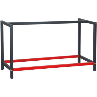 Telaio per banco da lavoro 150x57x81 cm acciaio antracite-rosso base per tavolo - WILTEC