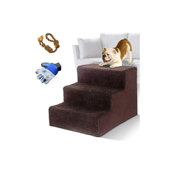 Master Top - Scaletta per animali domestici a 3 gradini, per cani e gatti, leggera e portatile, con guanti per animali domestici - MASTERTOP en oferta