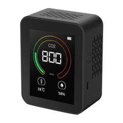 Rilevatore di anidride carbonica Rilevatore di CO2 nero spedizione senza batteria - ASUPERMALL en oferta