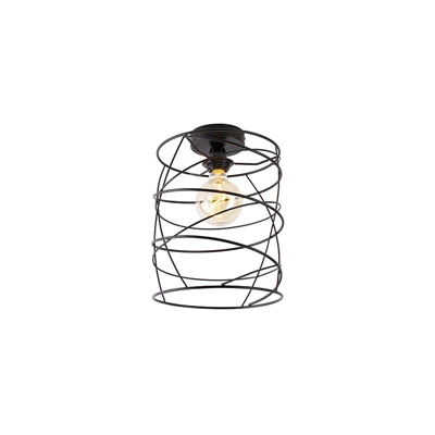 QAZQA Plafoniera spira - Design - Acciaio - Nero - Cilindro Max. 1 x Watt