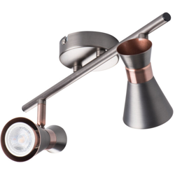 faretto parete mileno 2 luci 220-240 volt CE GU10 IP20 argento ramato interno orientabile kan 29115 - KANLUX precio