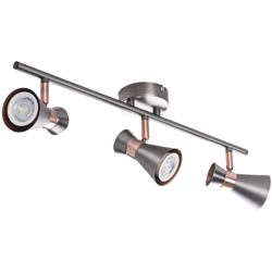 faretto parete mileno 220-240 volt 3 luci CE GU10 IP20 argento ramato interno orientabile kan 29117 - KANLUX precio