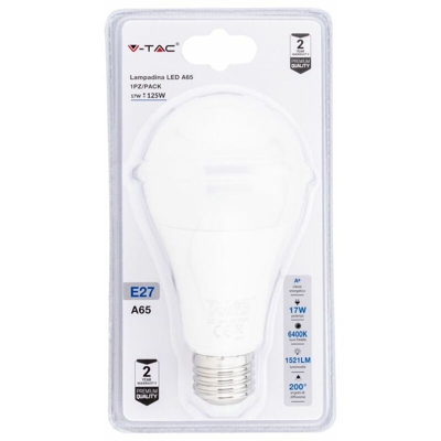 Lampadina LED E27 17W A65 6400K (Blister 1 Pezzo) - V-TAC