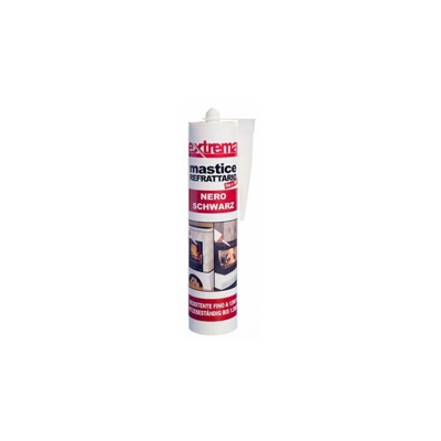 Extrema - Cartuccia mastice refrattario 1200 ° beccuccio con tappino da 280 ml nero.