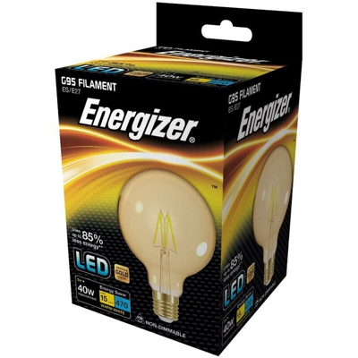 5W E27 G95 Lampadina a LED a Filamento e a Risparmio Energetico- Oro - Energizer