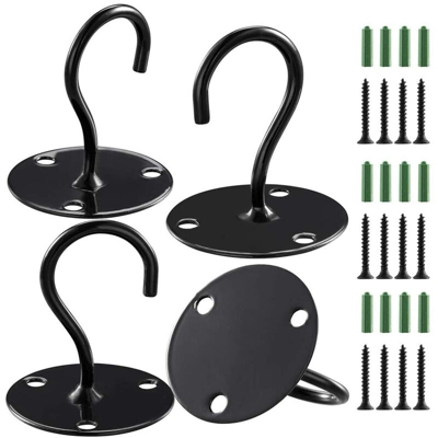 Gancio, confezione da 4, nero - ASUPERMALL