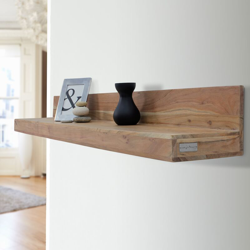 WOMO DESIGN Wandregal Massivholz Holzregal Regal Wandboard Landhaus Akazie 140cm - WOMO-DESIGN características