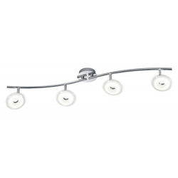 Trio 875910406 Pilatus Faretto LED, 4x3.8 W, Cromato, 90 cm 3.8 W, Cromo, 4er-Balken [Classe di efficienza energetica A++] - Trio Leuchten precio