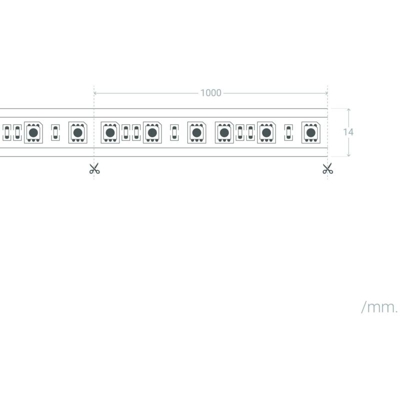 Ledkia - Striscia LED 220V AC 60 LED/m Viola IP65 6m