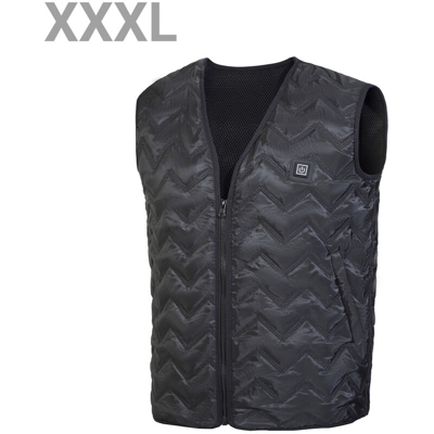 Asupermall - Gilet riscaldante elettrico usb intelligente nuovo 02 ondulazione acqua nera codice XXXL