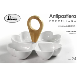 Antipastiera Porcellana Cm.24 Bianco - BIGHOUSE IT en oferta