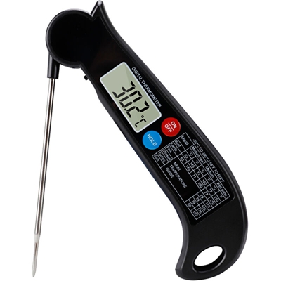 Termometro per alimenti con sonda pieghevole nera TS-BY54 - ASUPERMALL