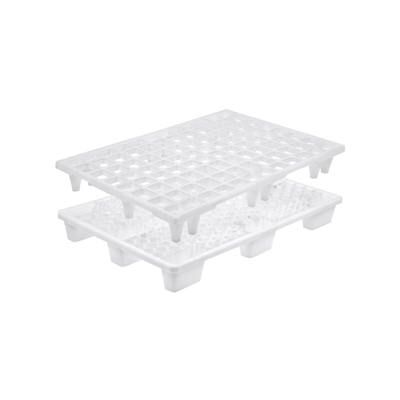 Pallet Forato Bianco Igienico Misura cm 80x120 Piedini nr 9 Portata statica kg 4000 Portata dinamica kg 1200 Peso Kg 8.35 Colore Bianco Altezza cm