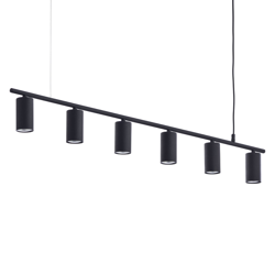 Lampada a sospensione Logan, 6 luci, nero en oferta