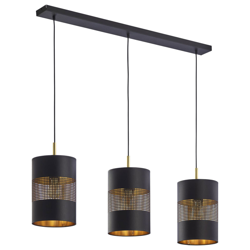 Lampada a sospensione Bogart, 3 luci, nero/oro características
