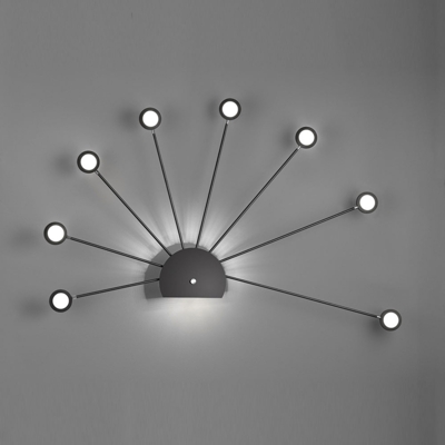 Applique LED Peacock, 9 luci, nero