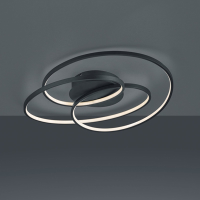 Plafoniera LED Gale, 60 cm, nero satinato