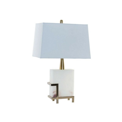 Lampada da Tavolo Dekodonia Poliestere Lino Metallo Marmo Orientale (40 x 23 x 64 cm)