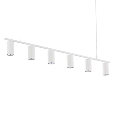Lampada a sospensione Logan, 6 luci, bianco
