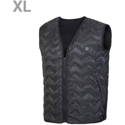 Asupermall - Gilet riscaldante elettrico smart usb nuovo 02 ondulazione acqua nero codice XL