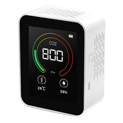 Asupermall - Rilevatore di anidride carbonica Rilevamento CO2 batteria al litio incorporata bianca en oferta