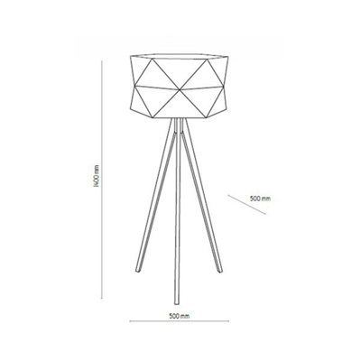 Piantana Fano, legno e tessuto, 1 luce