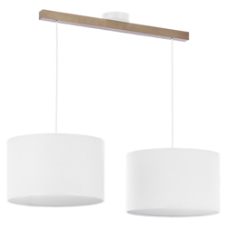 Lampada a sospensione Troy, 2 luci, bianco en oferta