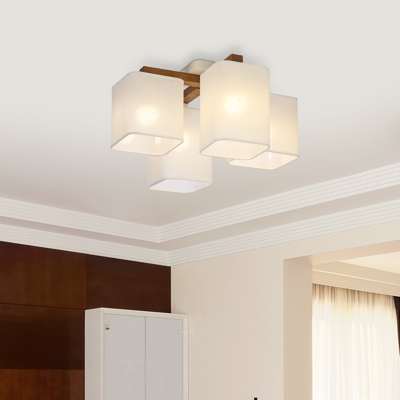 Plafoniera Tora, 4 luci, bianco