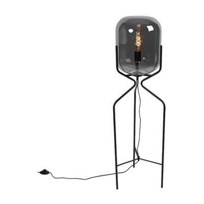 QAZQA Lampada da terra bliss - Design - Acciaio,Vetro - Nero - Oblungo Max. 1 x Watt