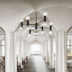 Modo Luce Chandelier sospesa 13 luci 107cm nero en oferta