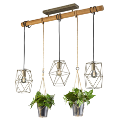 Lampada a sospensione Plant, 3 luci con vetri en oferta