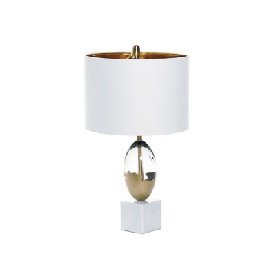 Lampada da Tavolo Dekodonia Lino Metallo Geam Marmo (35 x 35 x 65 cm)