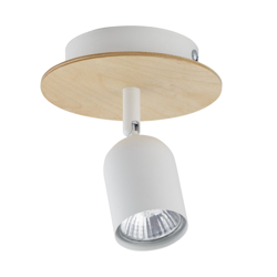 Spot soffitto Top Wood, 1 luce, legno/bianco en oferta